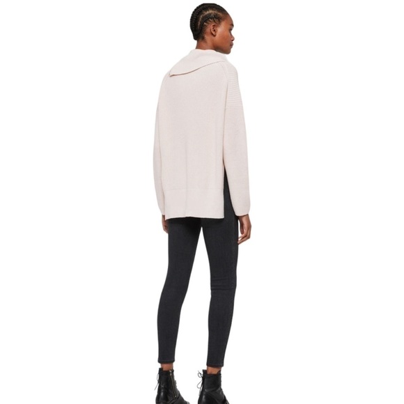 Allsaints Kadine Funnel Roll Neck Sweater Hush Pink Small - Picture 10 of 12